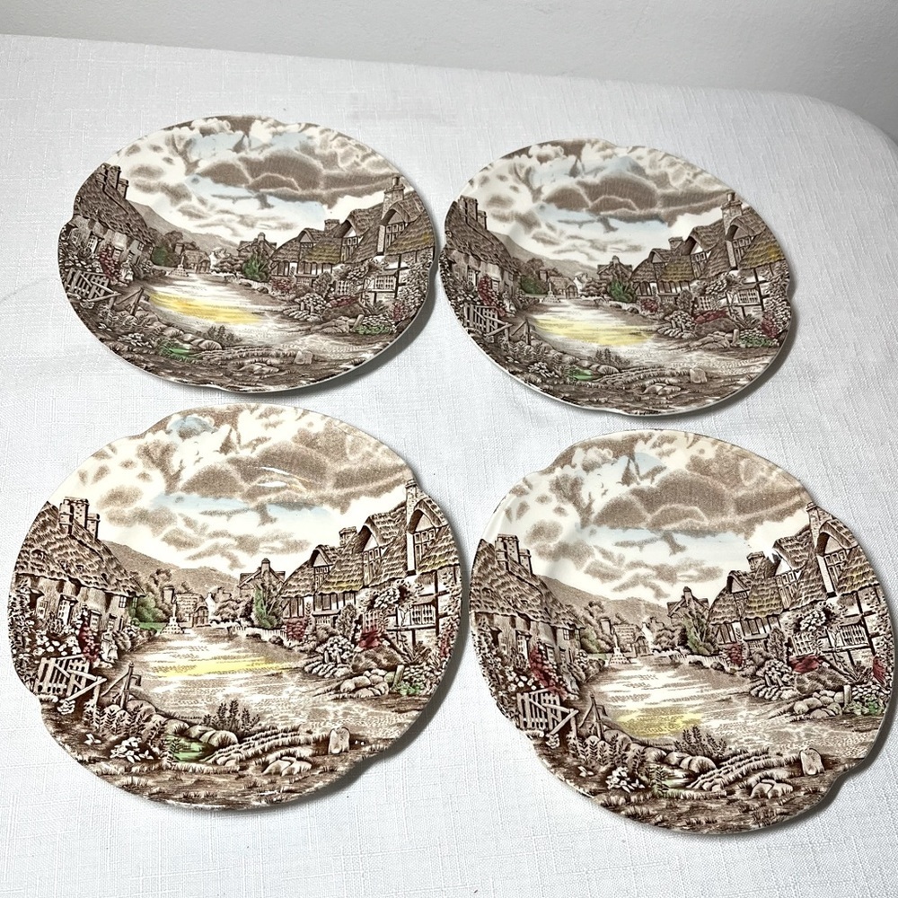 4 Johnson Brothers Olde English Countryside plates. dessert side plates. 6”